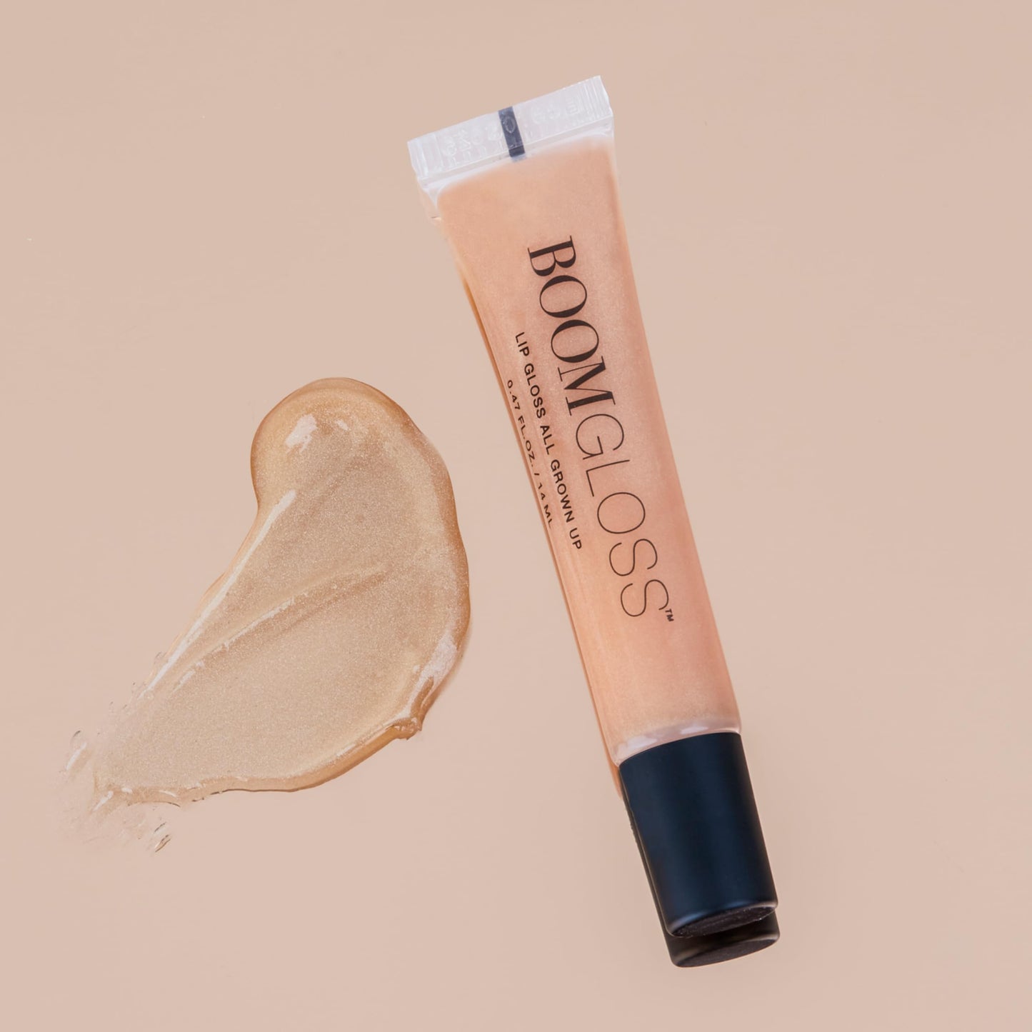 Boom Gloss ™ Non-Sticky, Hydrating Lipgloss for Radiant Shine, Moisturizing Lip Gloss with Olive Squalene, Rosehip Oil, Kukui Seed Oil, Sheer, Natural