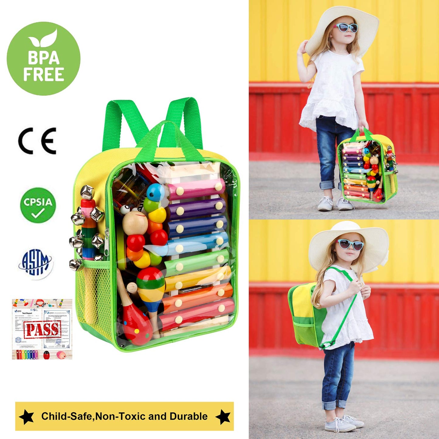 Kids Musical Instruments Set – 33PCS Wooden Percussion Toys with Tambourine & Xylophone, Educational Music Kit for Preschool Boys & Girls