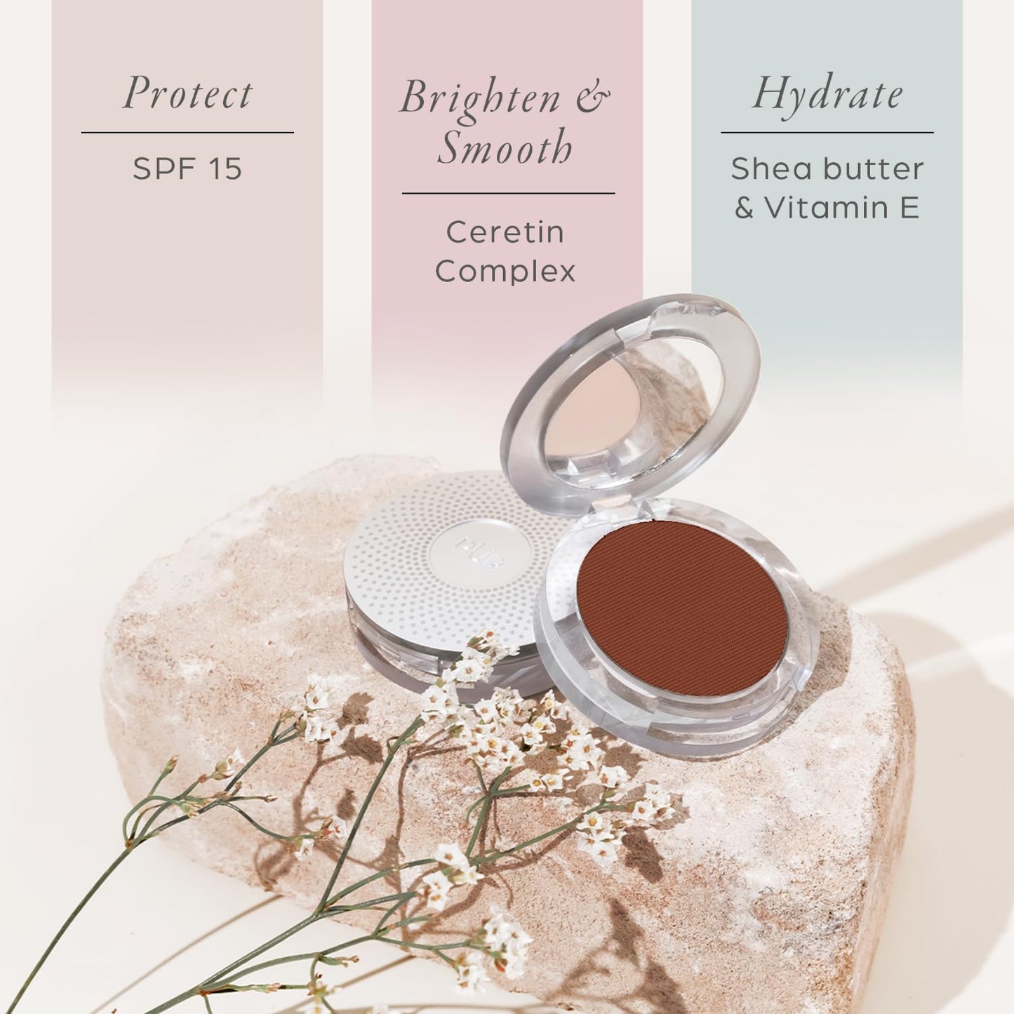 PUR Beauty 4-in-1 Pressed Mineral Makeup Powder Foundation with SPF 15 - Concealer & Finishing Compact Pressed Powder for Face - Buildable Medium