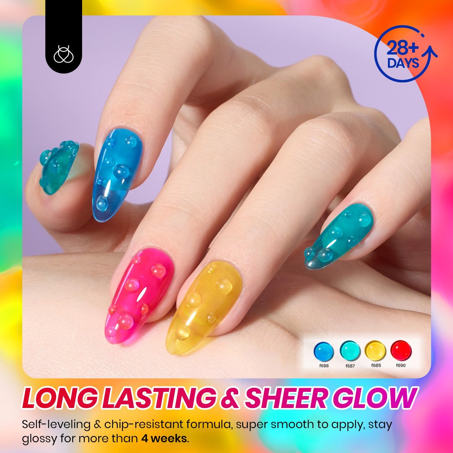 Beetles Neon Gel Nail Polish Set - 6 Colors Summer Jelly Gel Nail Polish Kit Hot Pink Red Blue Yellow Green Sheer Transparent Effect French Nail Art Beauty and Personal Care beetles Gel Polish