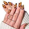 PaintLab Press-On Nails Manicure Kit, Tortie - Almond, 24-Piece Set, Long-Lasting Fake Nails with Glue, File, Prep Pad & Cuticle Stick