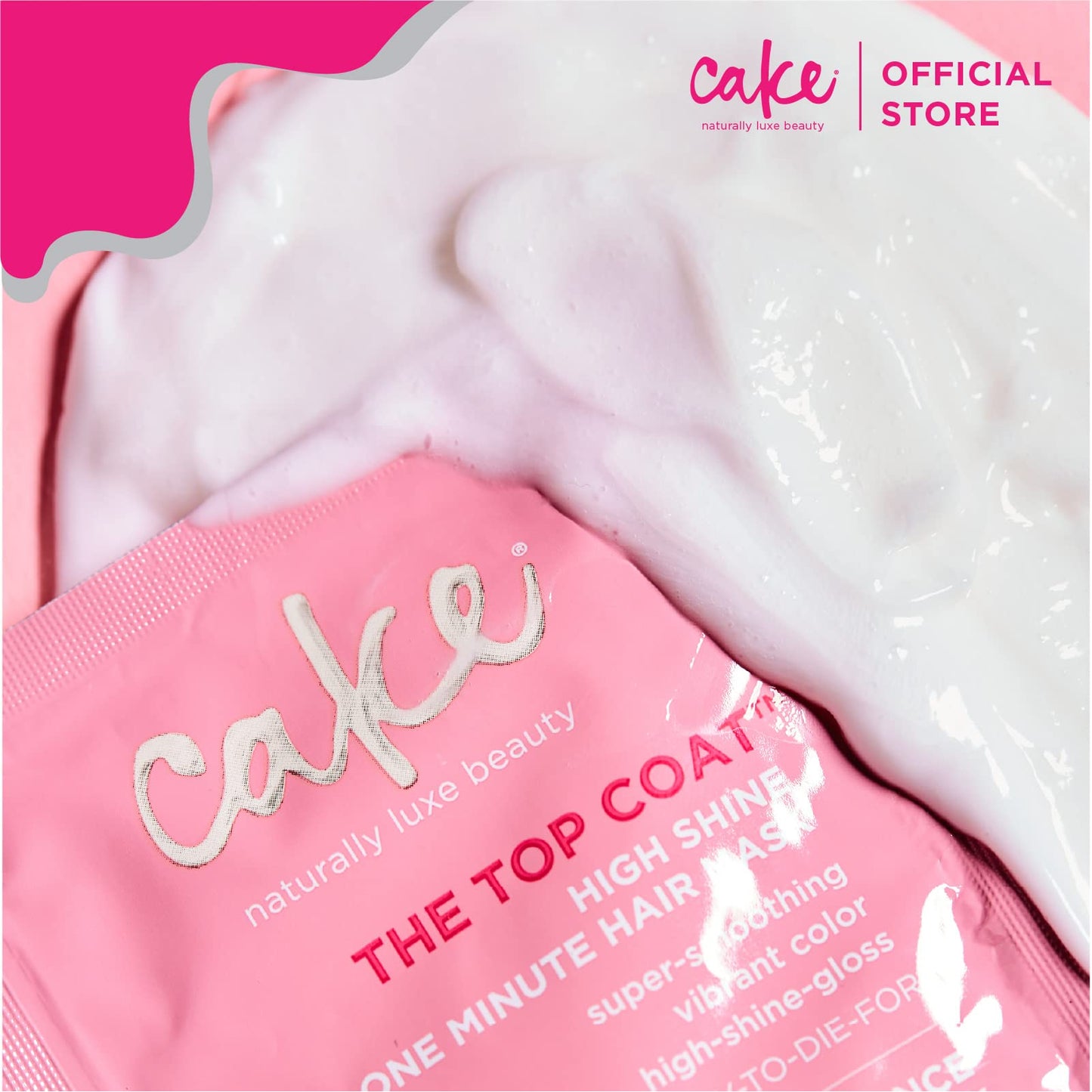 Cake Beauty The Top Coat One Minute High Shine Hair Mask, 1.76 Ounce