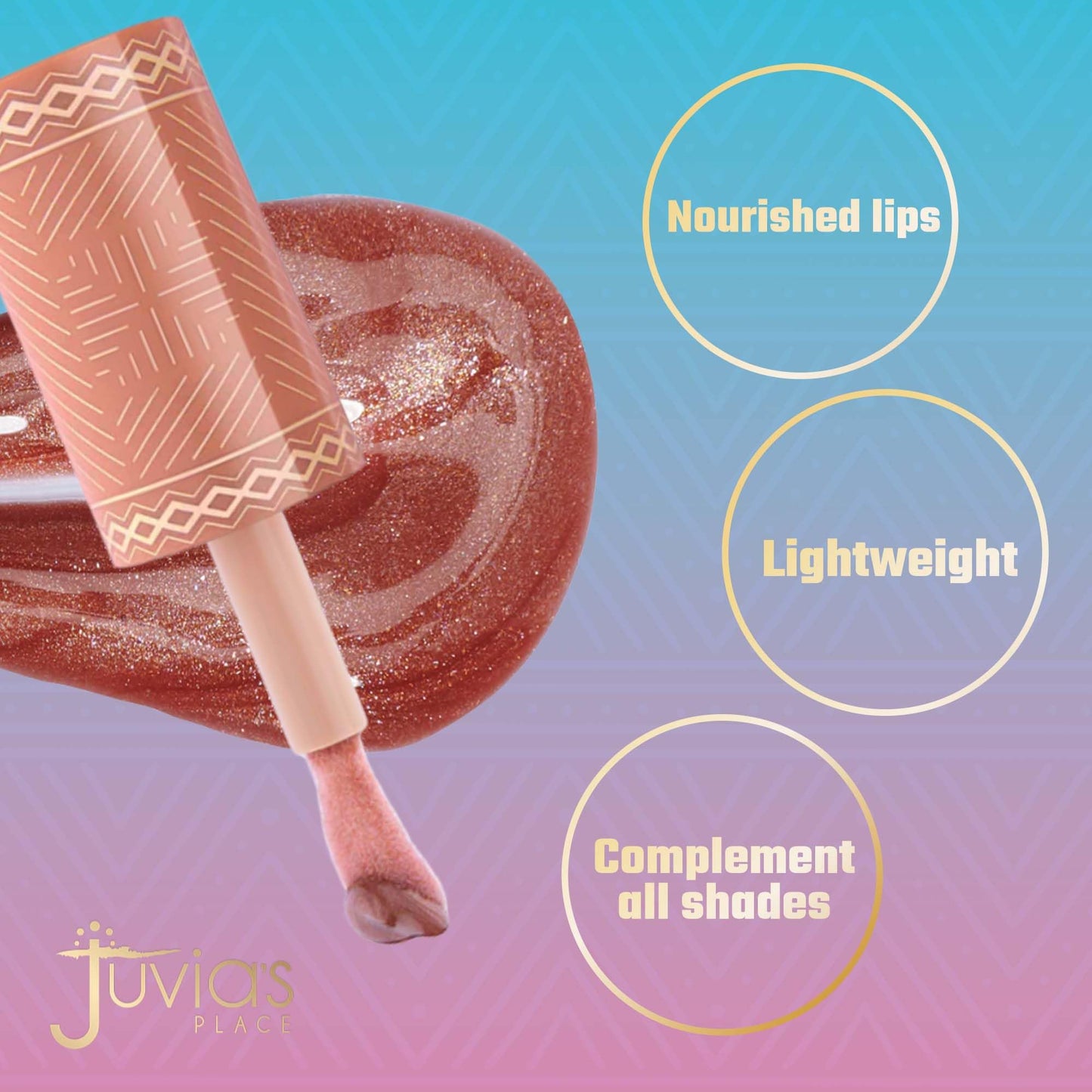Juvia's Place Nubian Earth Glass Lip Gloss Mirage - Non-sticky Lip Gloss Makeup, Hydrating, Tinted, Shine & Glow Lip Makeup, Beauty & Personal Care
