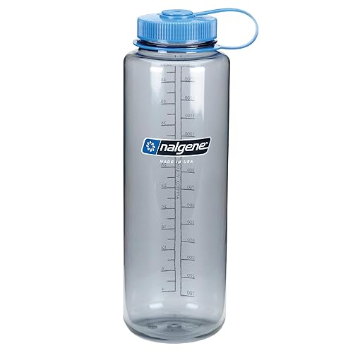 Nalgene HDPE Wide Mouth Water Bottle, Gray, 48 oz
