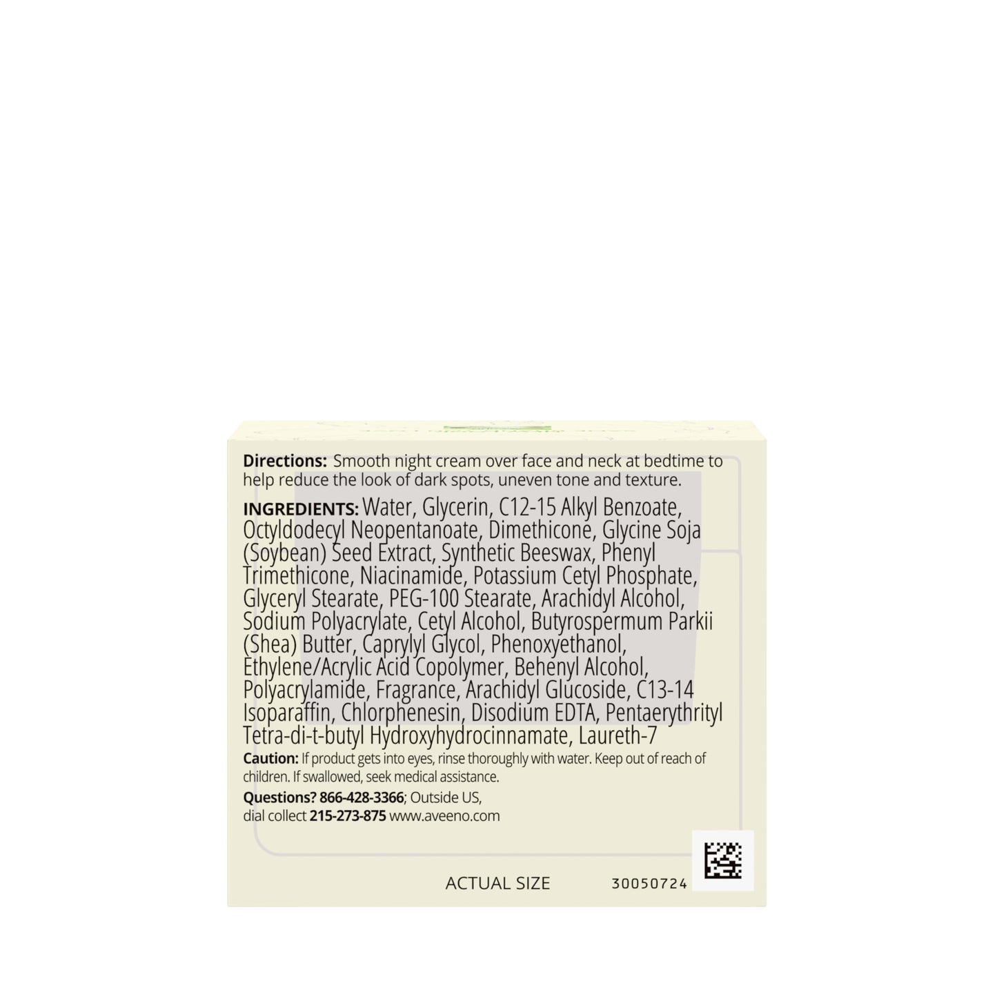 Aveeno Positively Radiant Night Cream, 1.7oz – Face & Neck Moisturizer with Soy & Niacinamide to Brighten, Even Tone & Texture