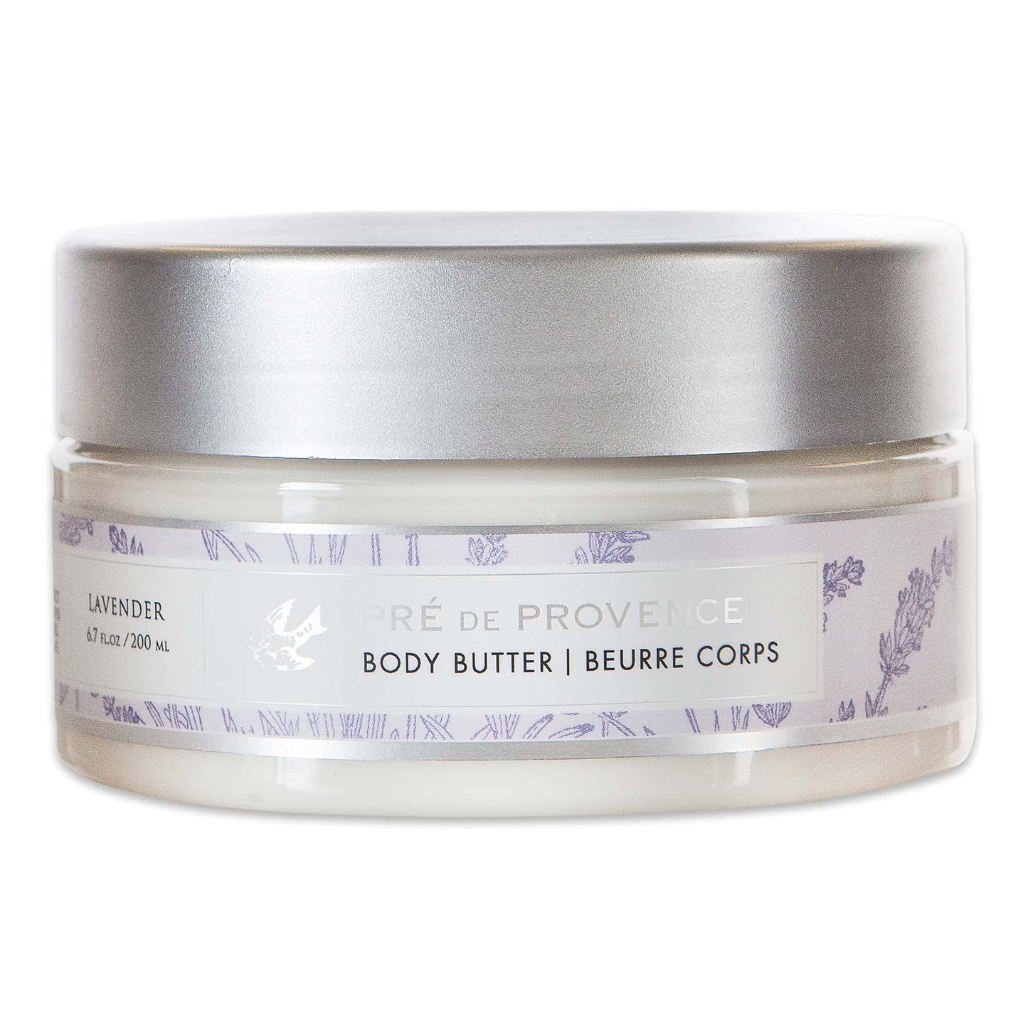 Pre de Provence Collection Shea Butter Enriched Body Butter Soothing & Hydrating Emollient Cream Body Moisturizer for Women, 6.7 Fl Oz, Lavender