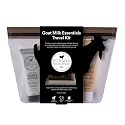 Dionis Goat Milk Vanilla Bean Hand Cream, Body Lotion, Whipped Body Scrub, Shave Butter, Bar Soap 6 oz & Carrying Case 6-Piece Travel Set