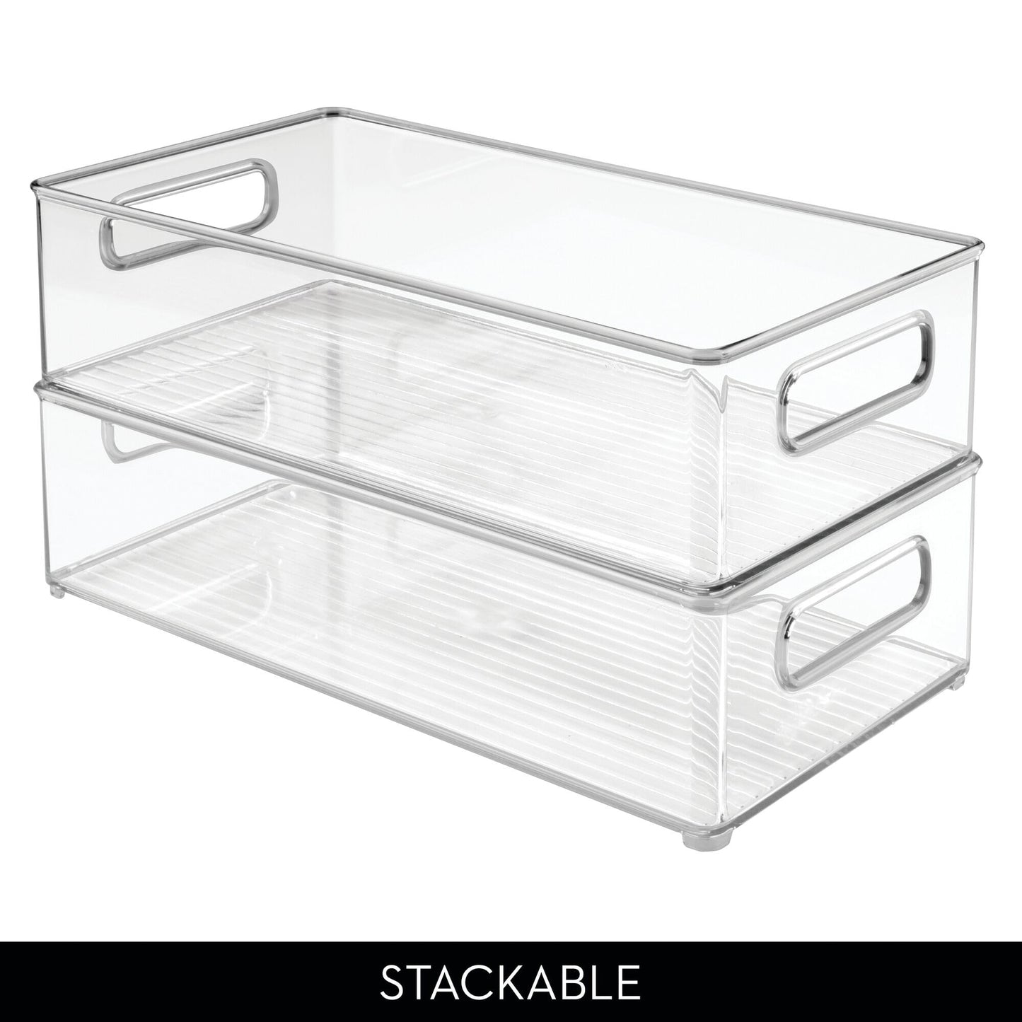 iDesign Stackable Fridge Bin - Storage Bin for Freezer or Pantry Organization, Clear, Made in USA