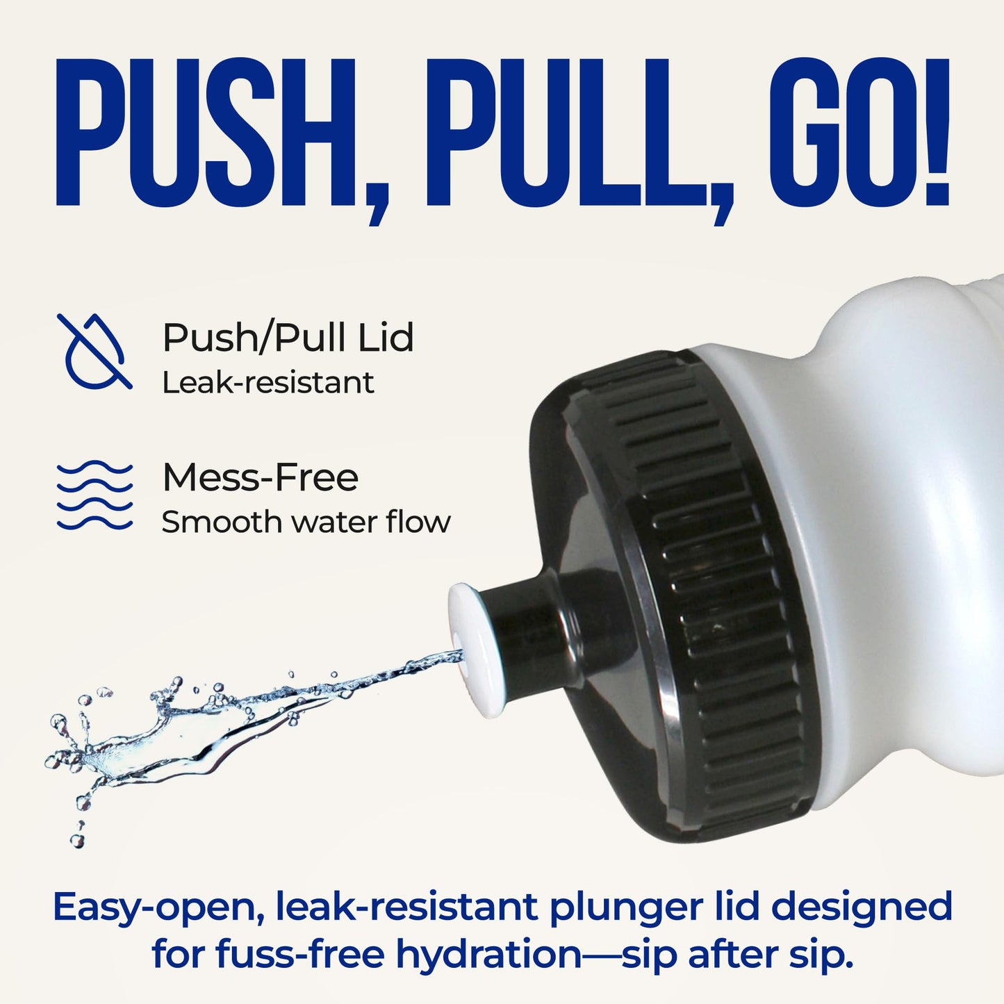 Rolling Sands USA Made 20 Ounce Sports Water Bottles - 24-Pack Bulk BPA-Free Blank Sports Bottles for Teams & Classrooms - Clear Frost Bottle/Variety