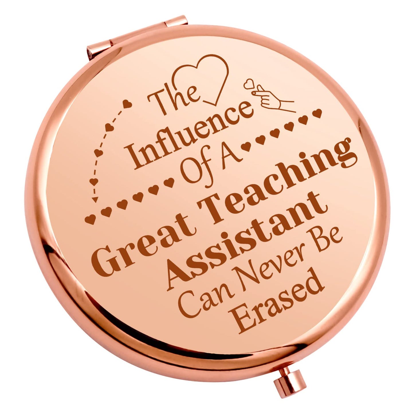 Teaching Assistant Gift for Women Appreciation Compact Makeup Mirror Teacher's Aide Gifts for Coworker Graduation Teacher's Day End of Term Present