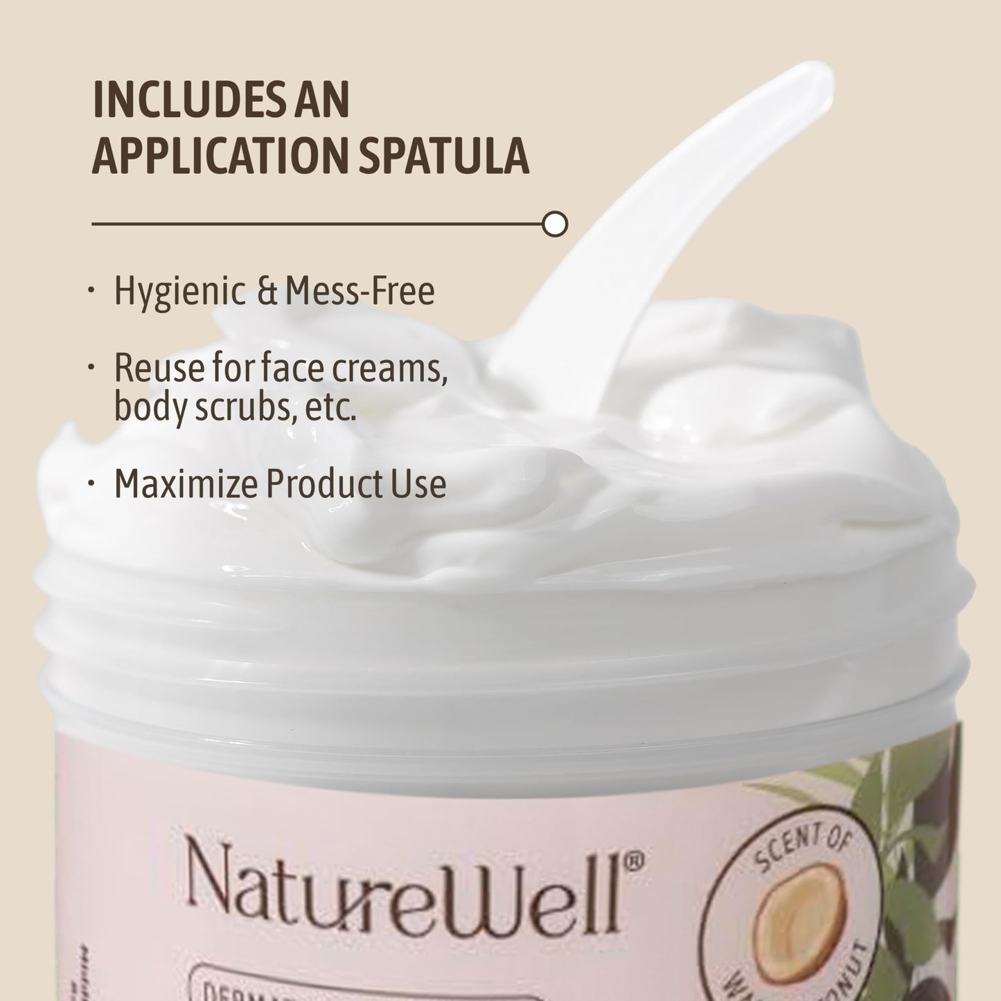 NATURE WELL Hydrate & Soften Coconut Oil Moisturizing Cream for Face, Body, & Hands, Non-Greasy, Intense Hydration & Luxurious Feel, Revives Dry & Sensitive Skin, 16 Oz