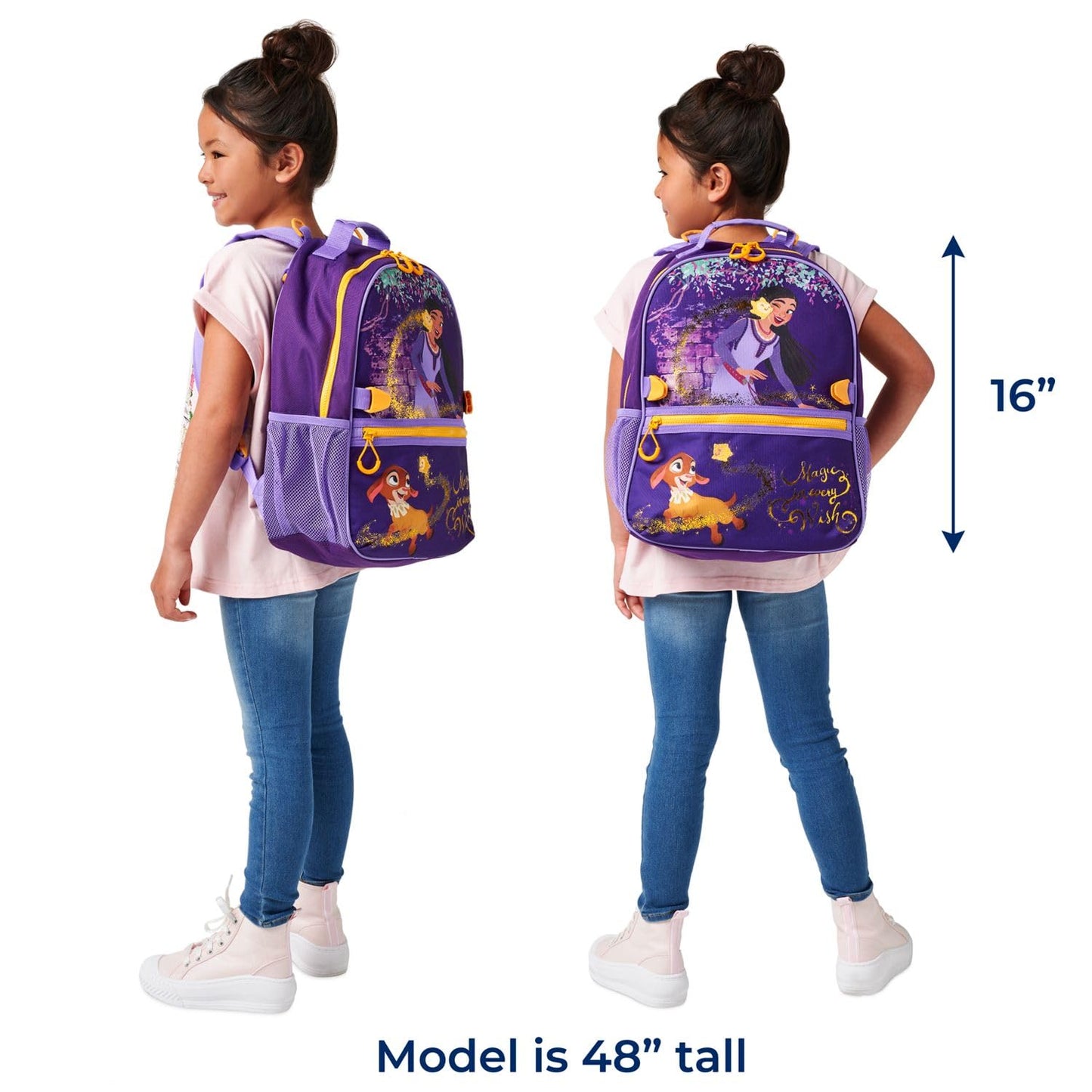 Disney Store Official Wish Toddler Unisex Backpack | Kindergarten Elementary Kids Backpack | Medium (16" tall) - Purple