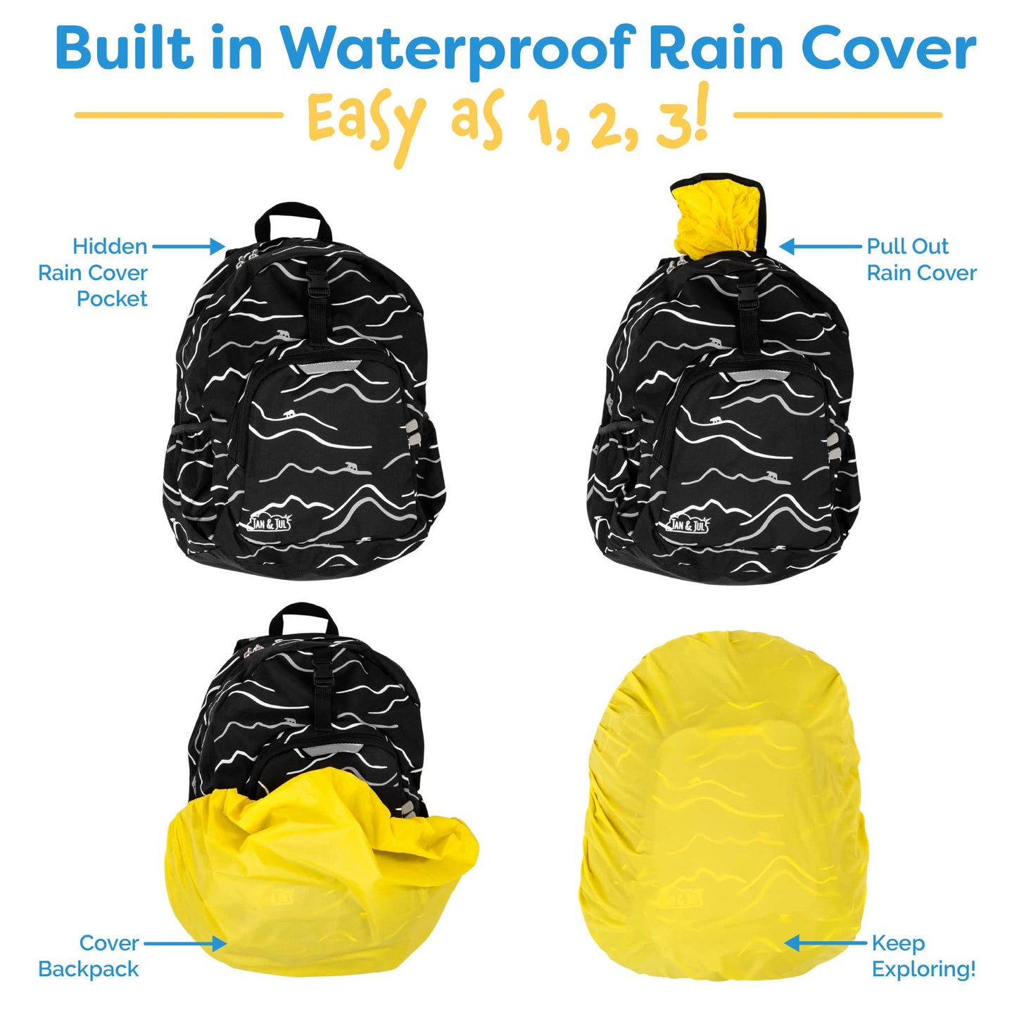 JAN & JUL Kids' Water Resistant Backpack for School, Lightweight Schoolbag for Boys and Girls (Wildberry, One Size)
