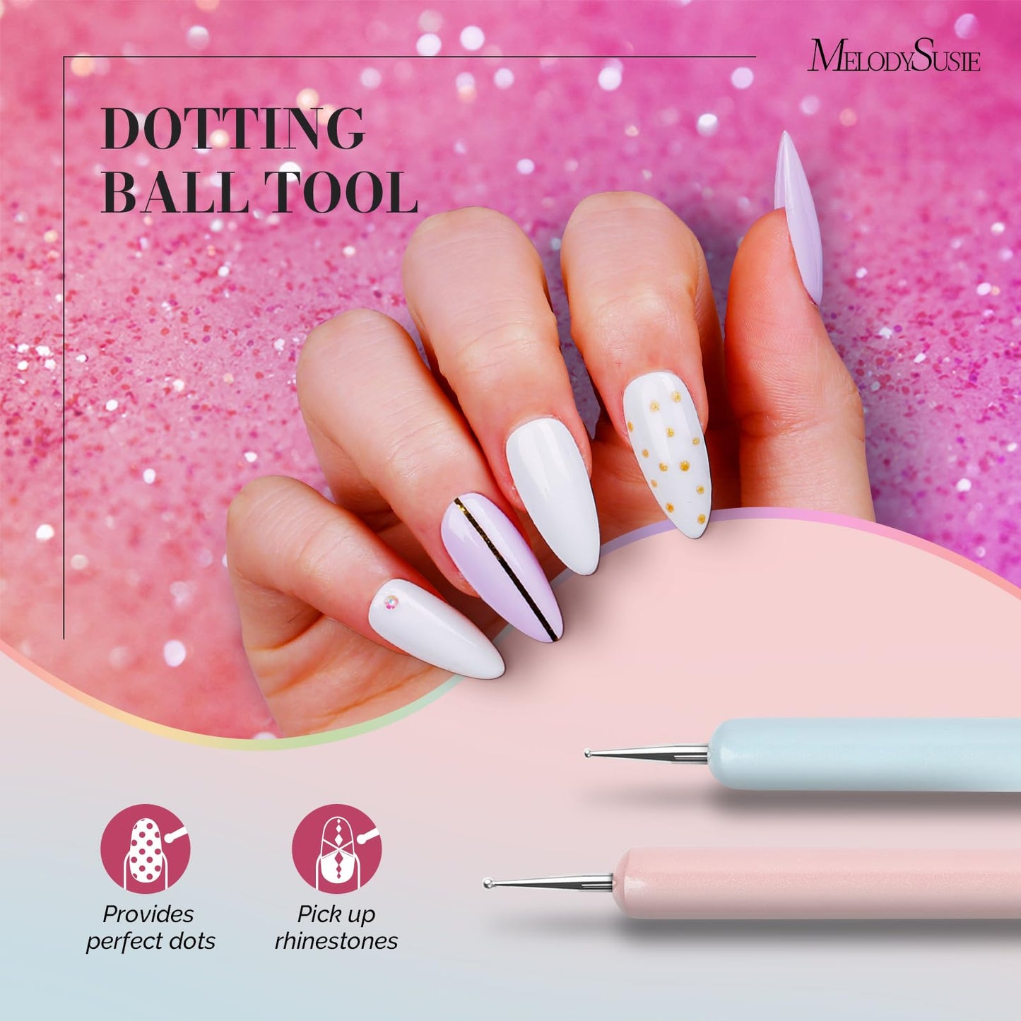 MelodySusie Nail Art Brushes Set,6pcs Nail Art Design Pen Painting Tools with Extension Gel Brush, Polish Brush, Builder Brush,Liner Brush, Carved Beauty and Personal Care MelodySusie