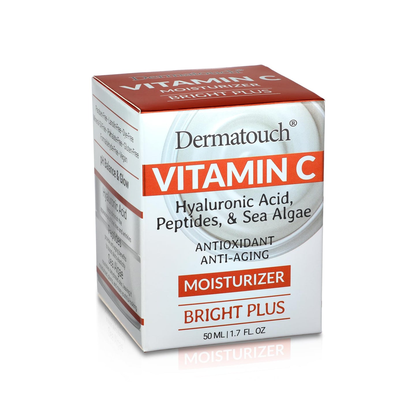 DERMATOUCH Vitamin C Bright Plus Moisturizer With Hyaluronic Acid, Vitamin E, Turmeric, Peptides and Sea Algae, Daily Hydrating Cream With Vitamins