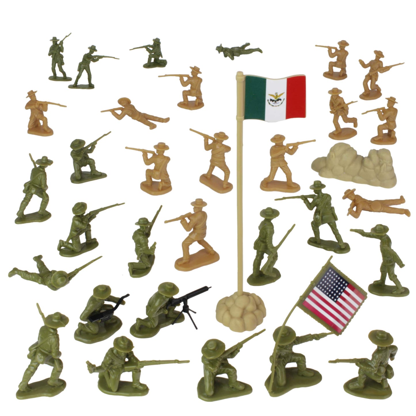 BMC Border Wars US Army vs. Mexican Villistas - 34pc Soldier Figures