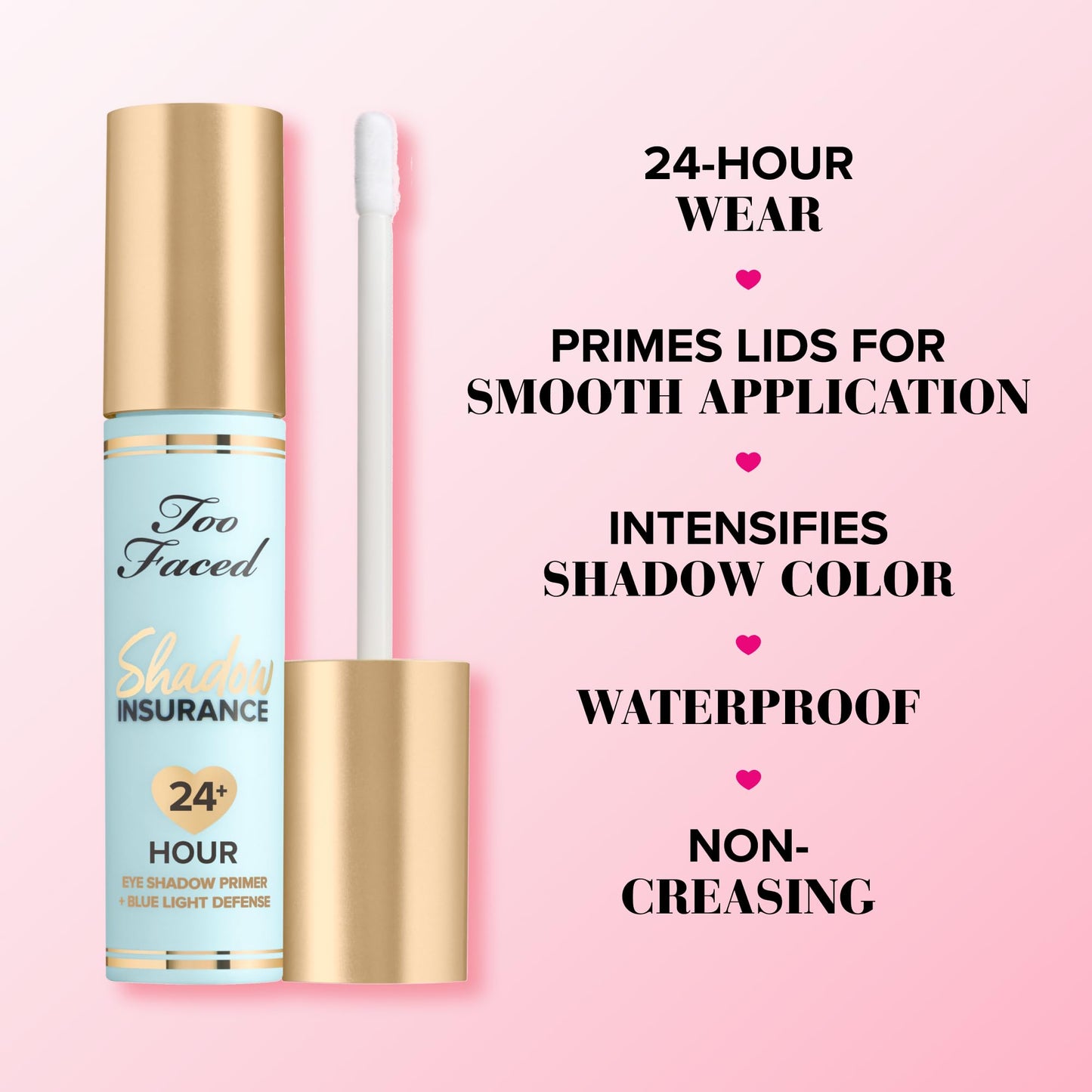 Too Faced Shadow Insurance 24-Hour Eye Shadow Primer | Long Lasting + Waterproof, 0.2 Fl Oz