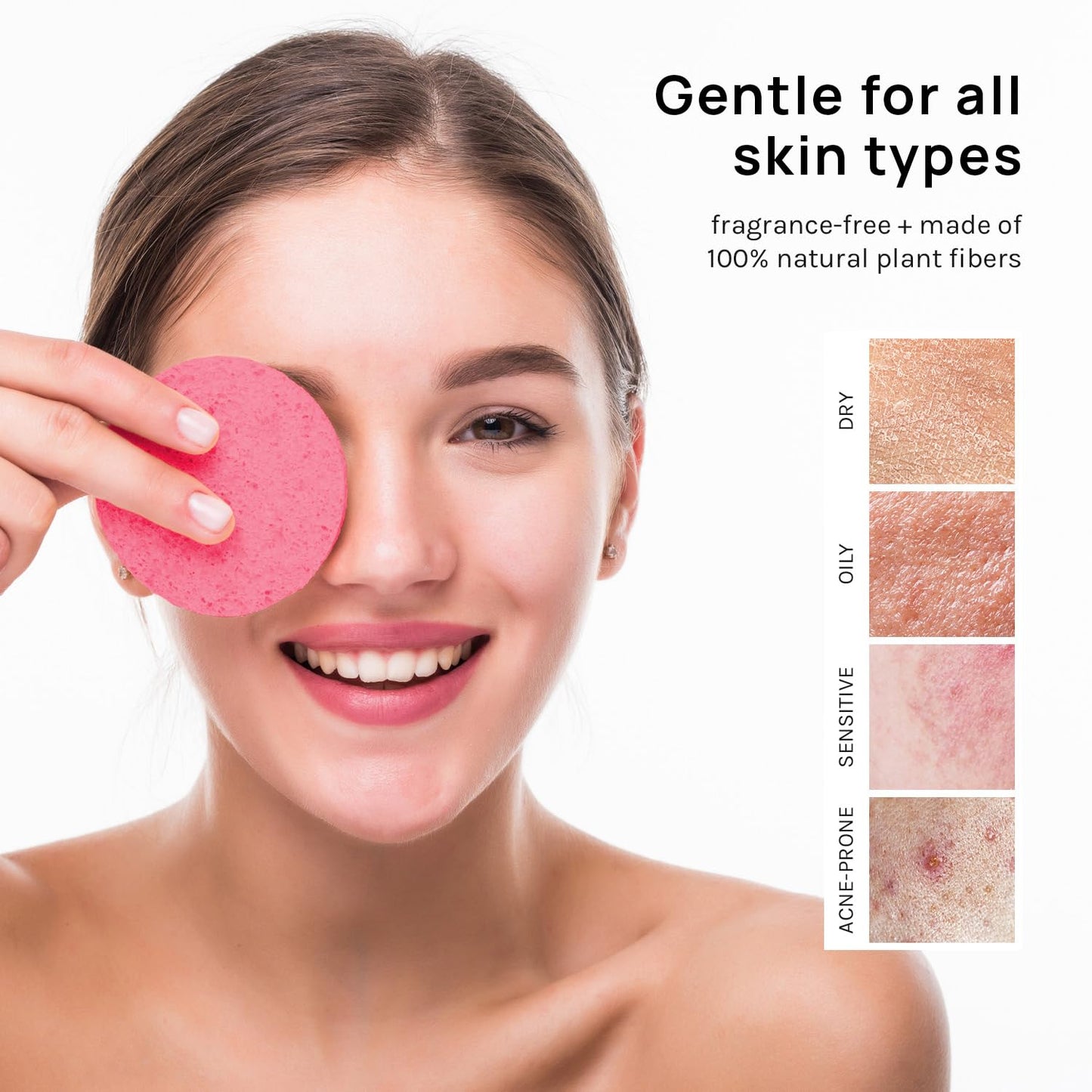 AOA Studio 50-Count Compressed Facial Sponges 100% Natural Cosmetic Spa Sponges for Facial Cleansing, Exfoliating Mask, Remove for Makeup, Dead Skin