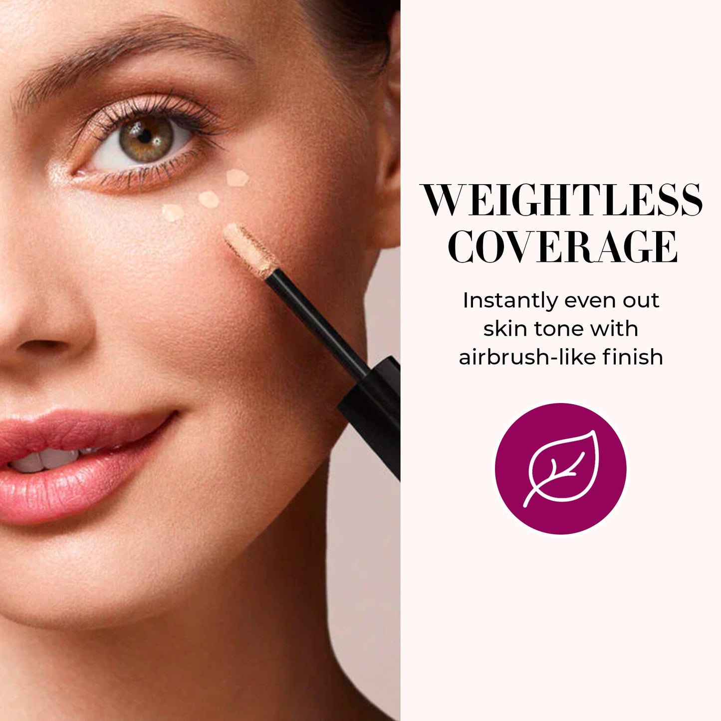 LUMINESS Under Eye Concealer for Dark Circles, ConcealAir (Warm Tan) - Weightless Coverage & Crease-Resistant Makeup Concealer to Even Out Skin Tones