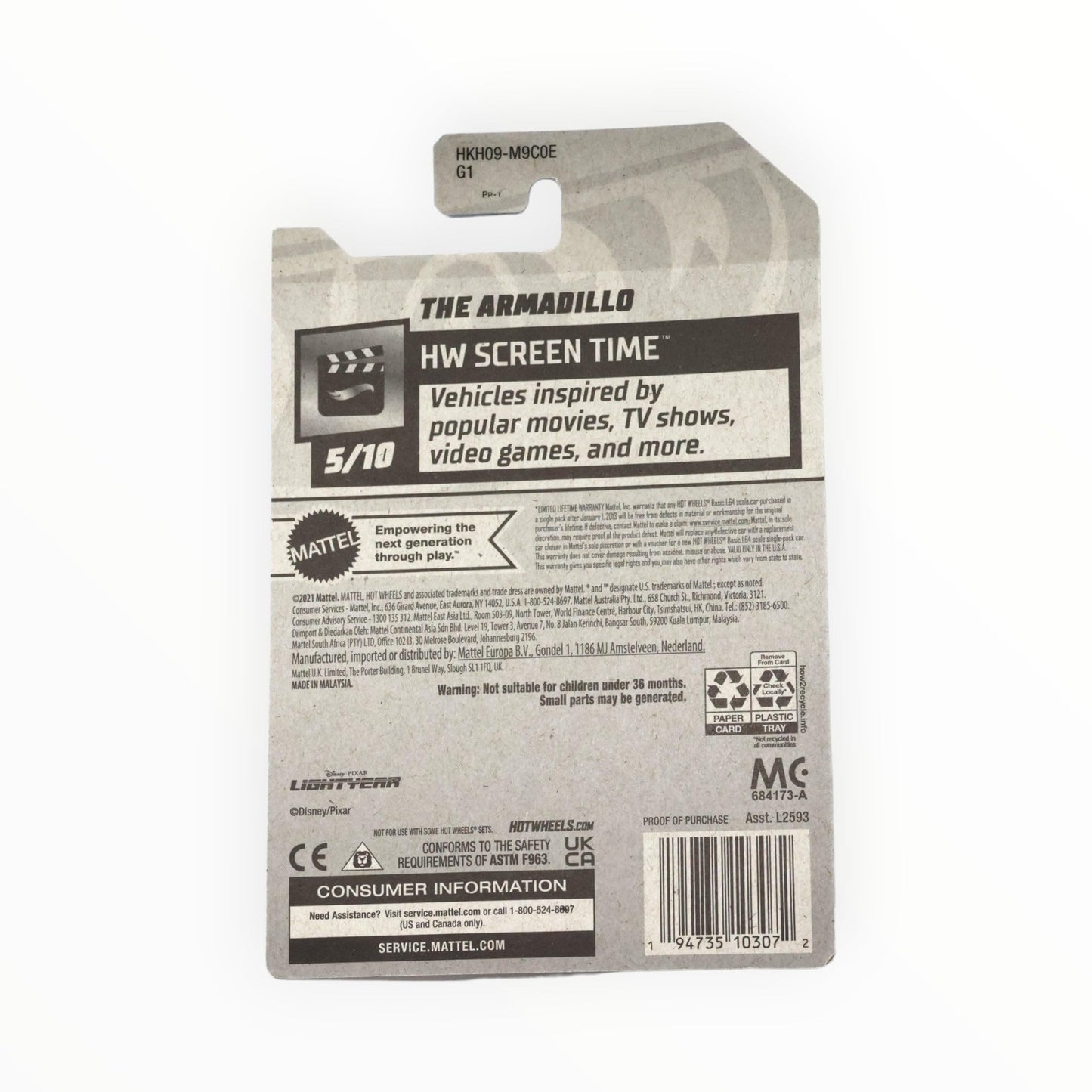 Hot Wheels The Armadillo, HW Screen Time 5/10 Lightyear 79/250