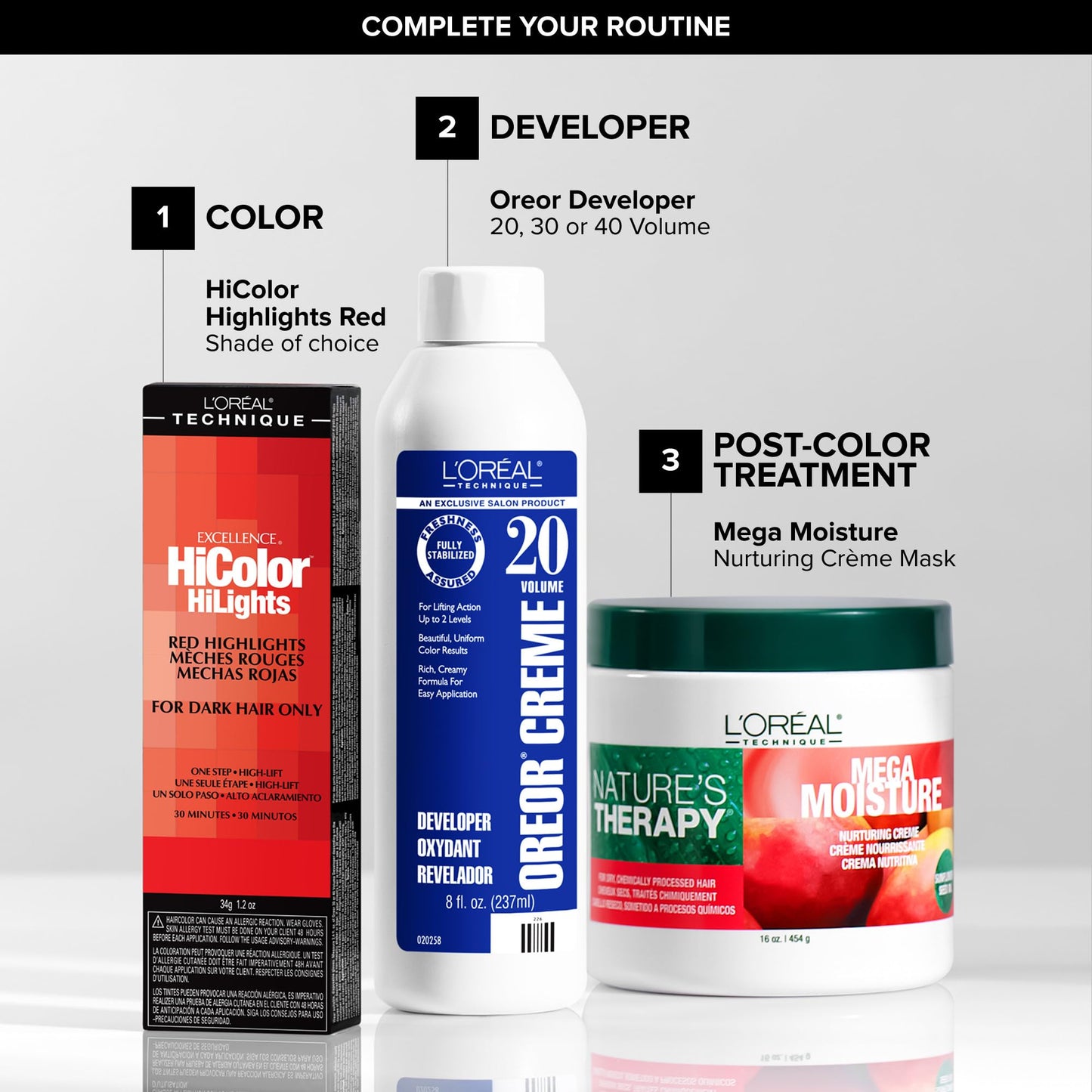 L'Oréal Technique HiColor Red HiLights - Permanent Hair Color for Dark Hair, Intense Red Highlights, No Pre-Lightening Required, Rich, No-Drip Crème Beauty and Personal Care L'OREAL TECHNIQUE