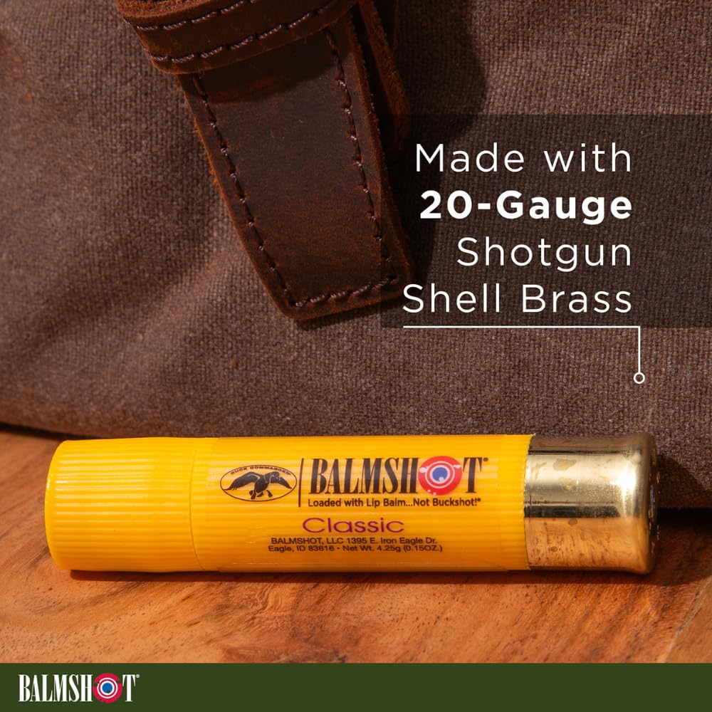 Pack of 12 - Balmshot Genuine Original Classic Beeswax Lip Balm, SPF 15, 0.15 oz