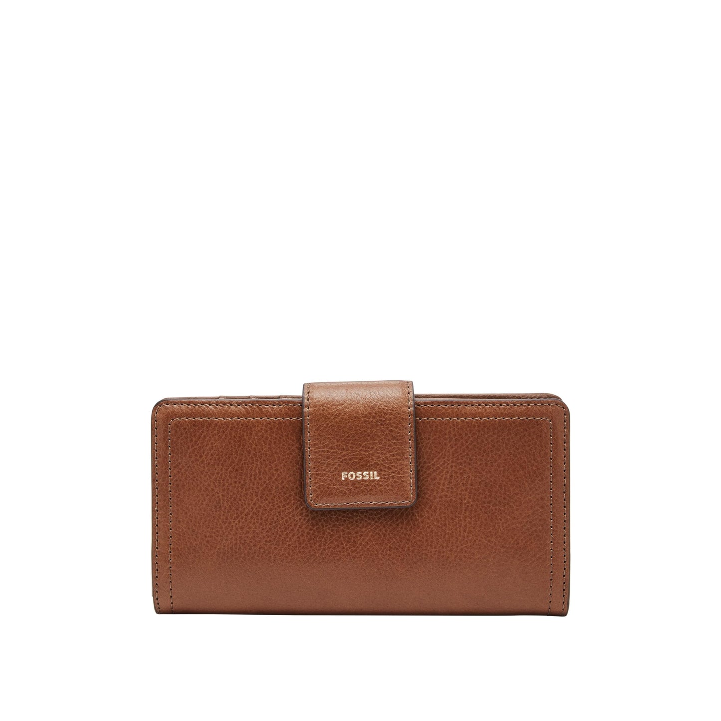 Fossil Women's Logan Leather Wallet RFID Blocking Tab Clutch, Brown (Model: SL7830200)