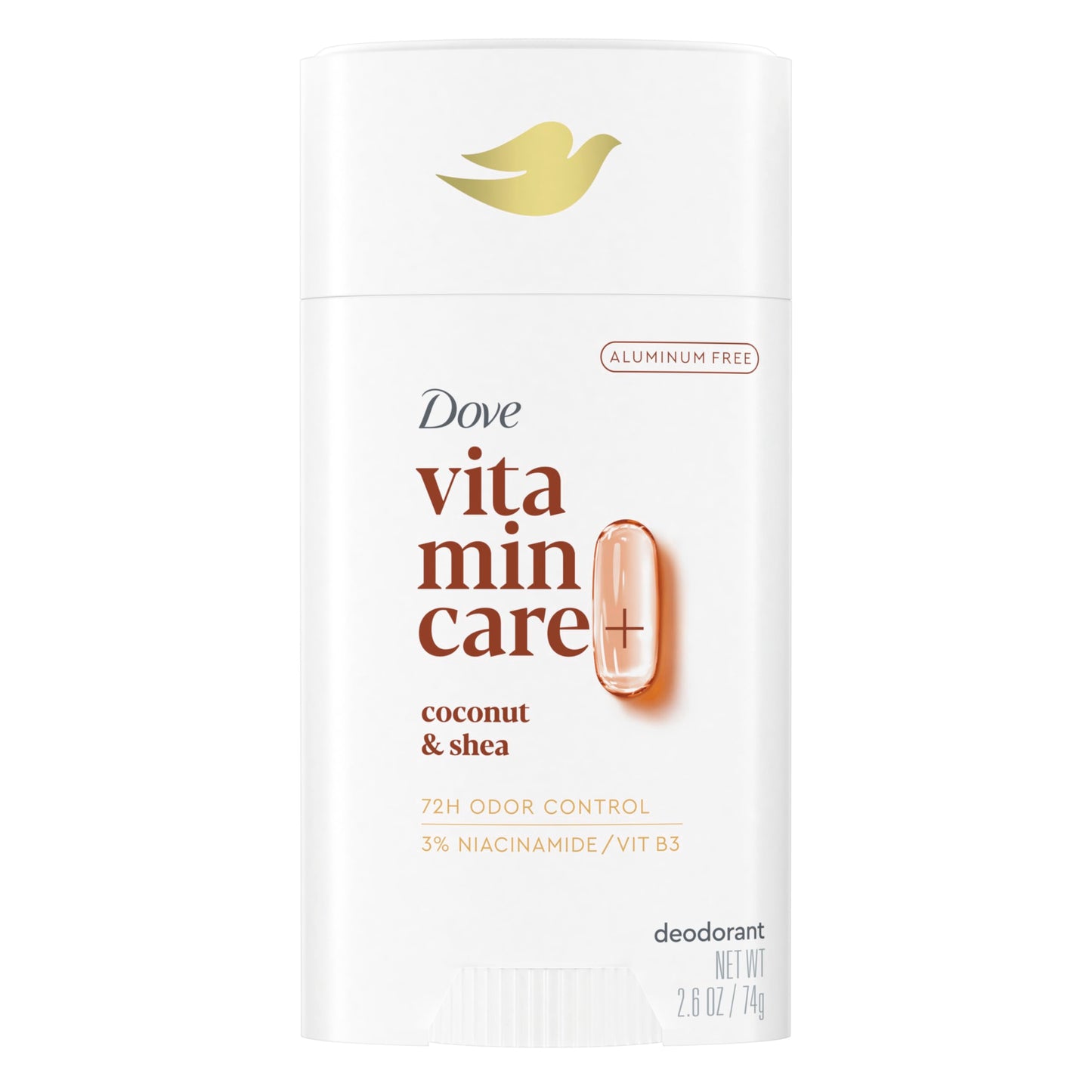 Dove VitaminCare+ Aluminum Free Deodorant Stick for 72H Odor Protection Coconut & Shea Breathable Deodorant for Women 2.6 oz Beauty and Personal Care Dove