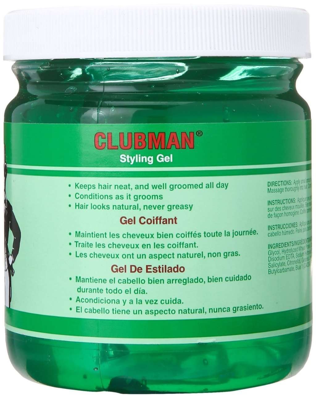 Clubman Style Gel Men'S 16oz Jar (2 Pack)