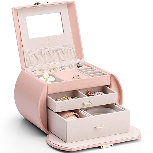 Vlando Princess Style Jewelry Box for Girls Jewelry Box Girls 12-14 3-Layer Kids Jewelry Box with Mirror Little Girls Jewelry Box 8-12 Birthday Gift…