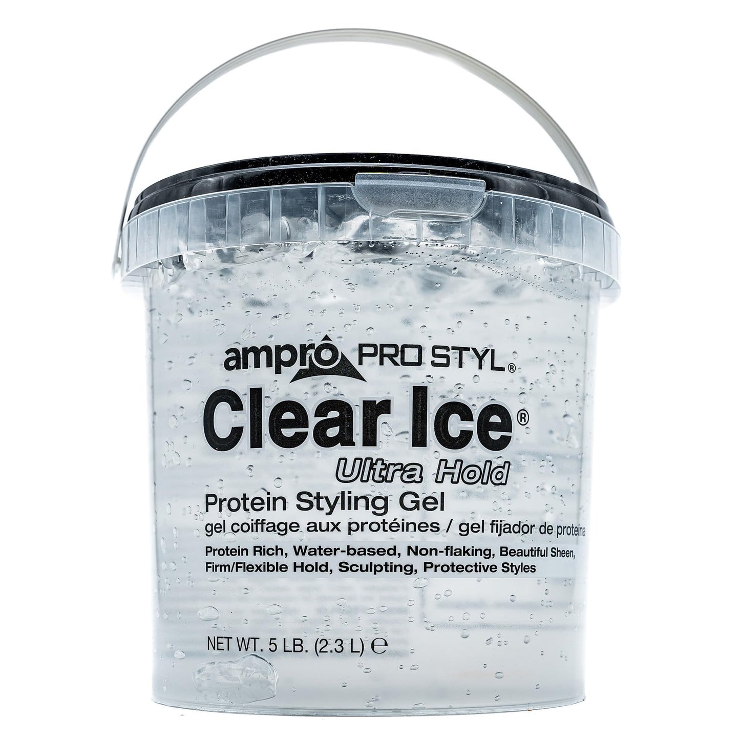 AmPro Pro Styl Clear Ice Styling Gel - Protects and Strengthens Your Strands - Non-Flaking, Alcohol Free, Vegan Formula - Flexible, Touchable Hold