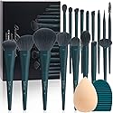 DUcare Christmas Makeup Gift Set 19 Pcs,17pcs Brushes Brush 1pc Cleaning Mat and 1pc Makeup Sponge Professional Face Powder Eye Shadow Powder Liquid