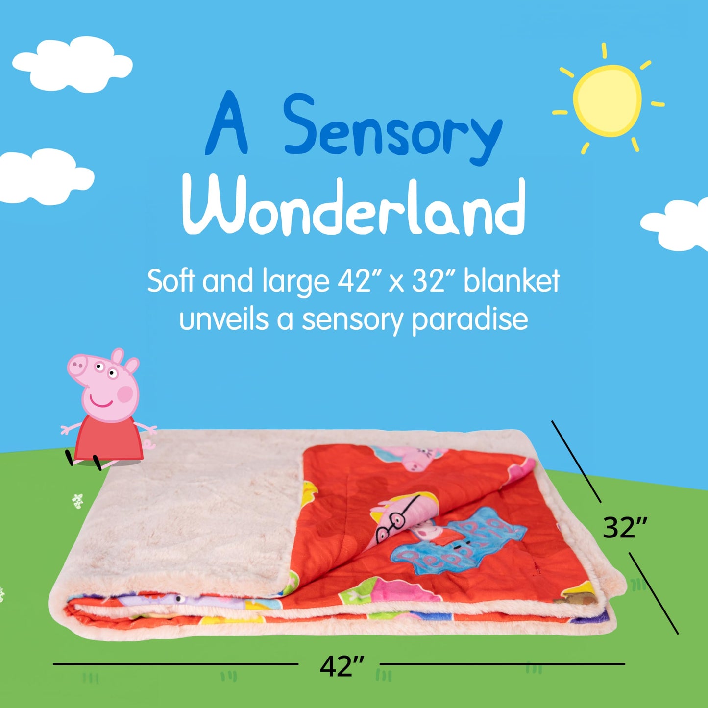 Plushible Blankie Bestie Peppa Pig Stuffed Animal Blanket - 2-in-1 Baby Plush Toy with Ultra Soft Sensory Fabric, Machine Washable Baby Blanket with…