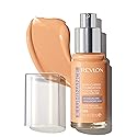 Revlon Illuminance Skin-Caring Liquid Foundation, Hyaluronic Acid, Hydrating and Nourishing Formula with Medium Coverage, 305 Medium Sand, 1 fl oz
