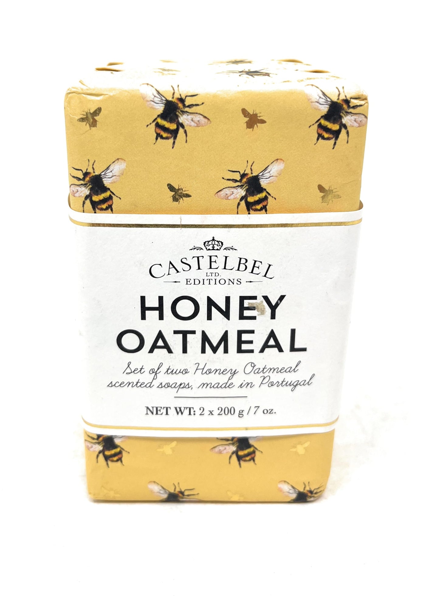 Castelbel Set of Honey Oatmeal Fragranced Luxury Soap, (2) 7-Ounce Bars