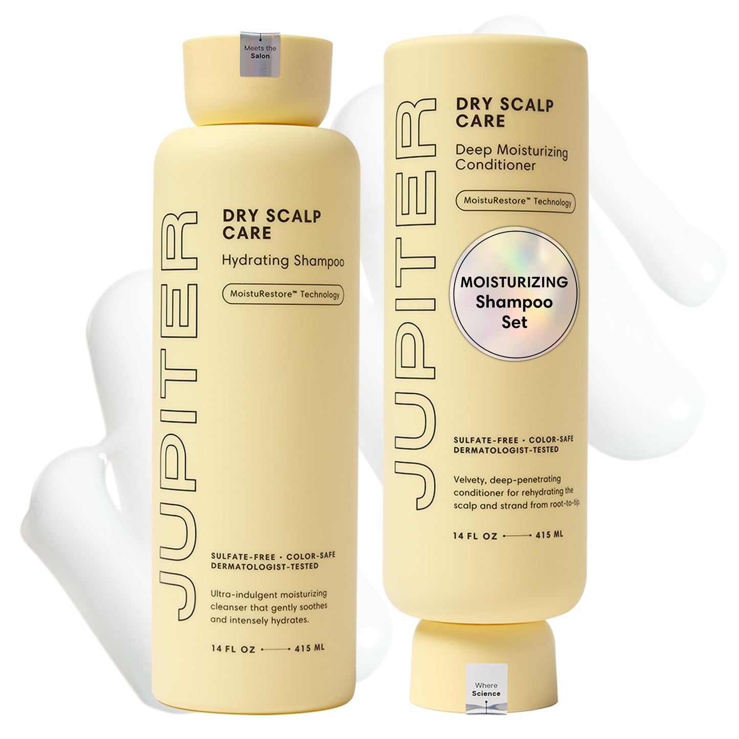 Jupiter Hydrating Shampoo and Conditioner Set - Moisturizing, Nourishing, and Strengthening Hair Care - Daily Scalp & Hair Hydration - Color-Safe