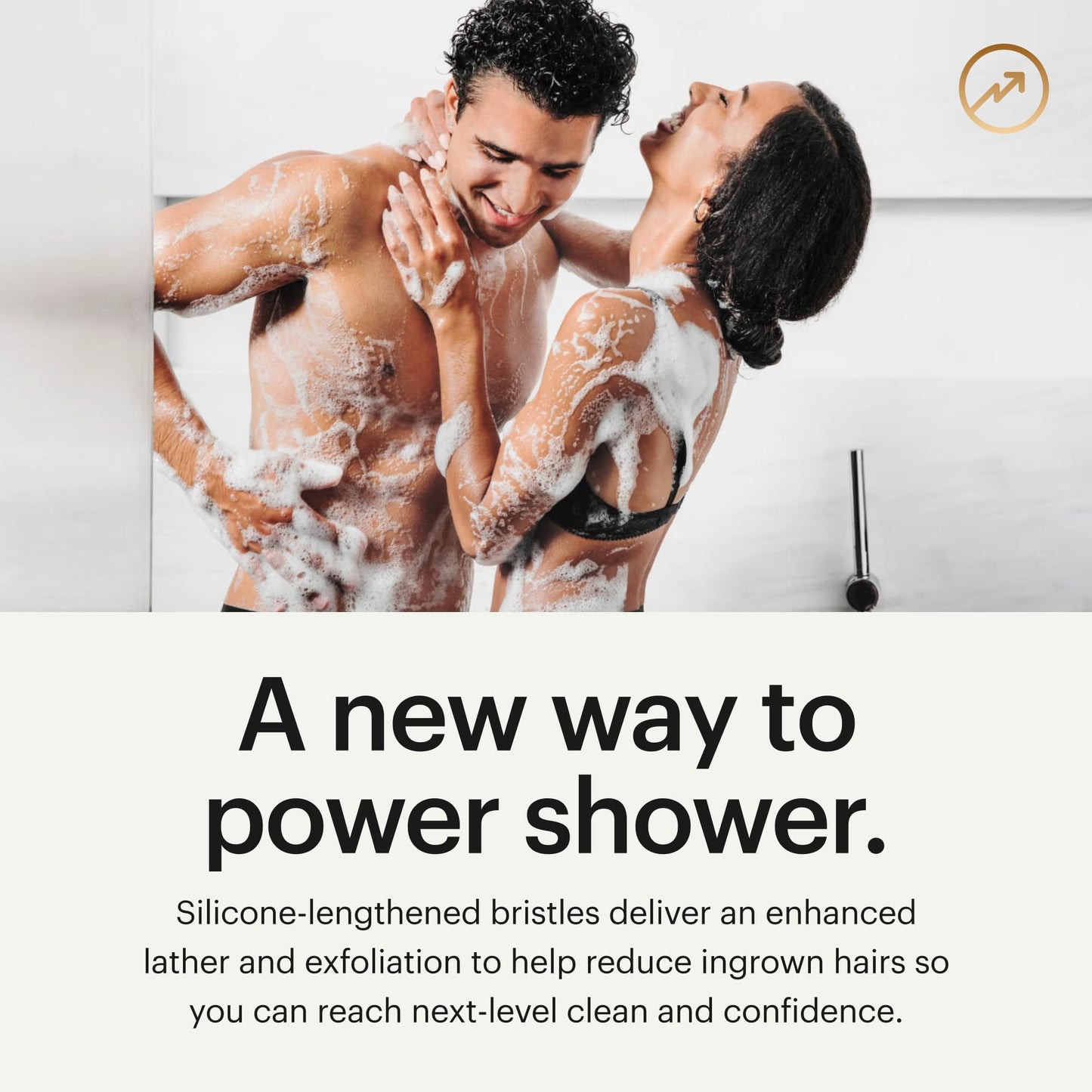MANSCAPED® The Body Buffer Premium Silicone Scrubber for Nourishing, Cleaning & Exfoliating Your Skin - Lather Boosting Bristles with Ergonomic