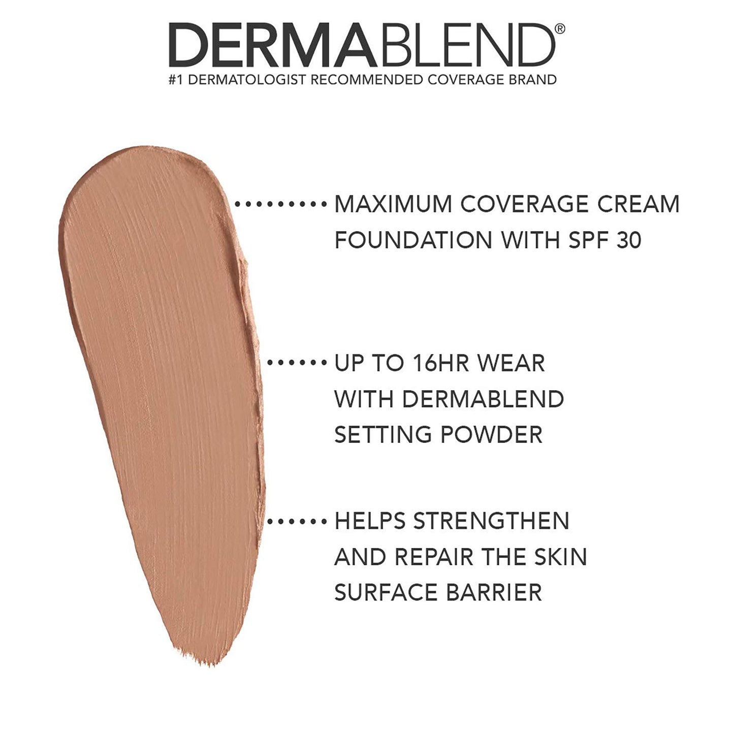 Dermablend Cover Creme High Coverage Foundation with SPF 30, 65W Golden Bronze, 1 Oz.