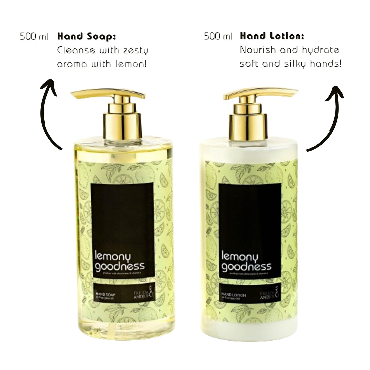 16 fl oz Lemon Citrus Aromatic and Nourishing Hand Soap Set Keep Your Skin Incredibly Soft & Clean in a Wooden Holder Unisex Formula Luxury Body Care