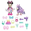 Disney Junior Minnie Mouse Groom & Glam Pony Set, Poseable 21-piece Doll and Accessories Set, Kids Toys for Ages 3 Up by Just Play