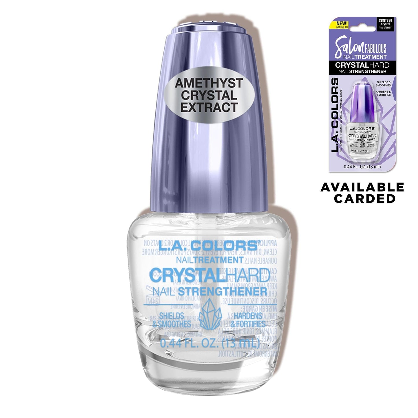 L.A. Colors 1 Salon Fabulous Nail Treatments - Crystal Hard Nail Strengthener Polish Lacquer CNL524 + Free Zipper Bag Beauty & Personal Care L.A. COLORS