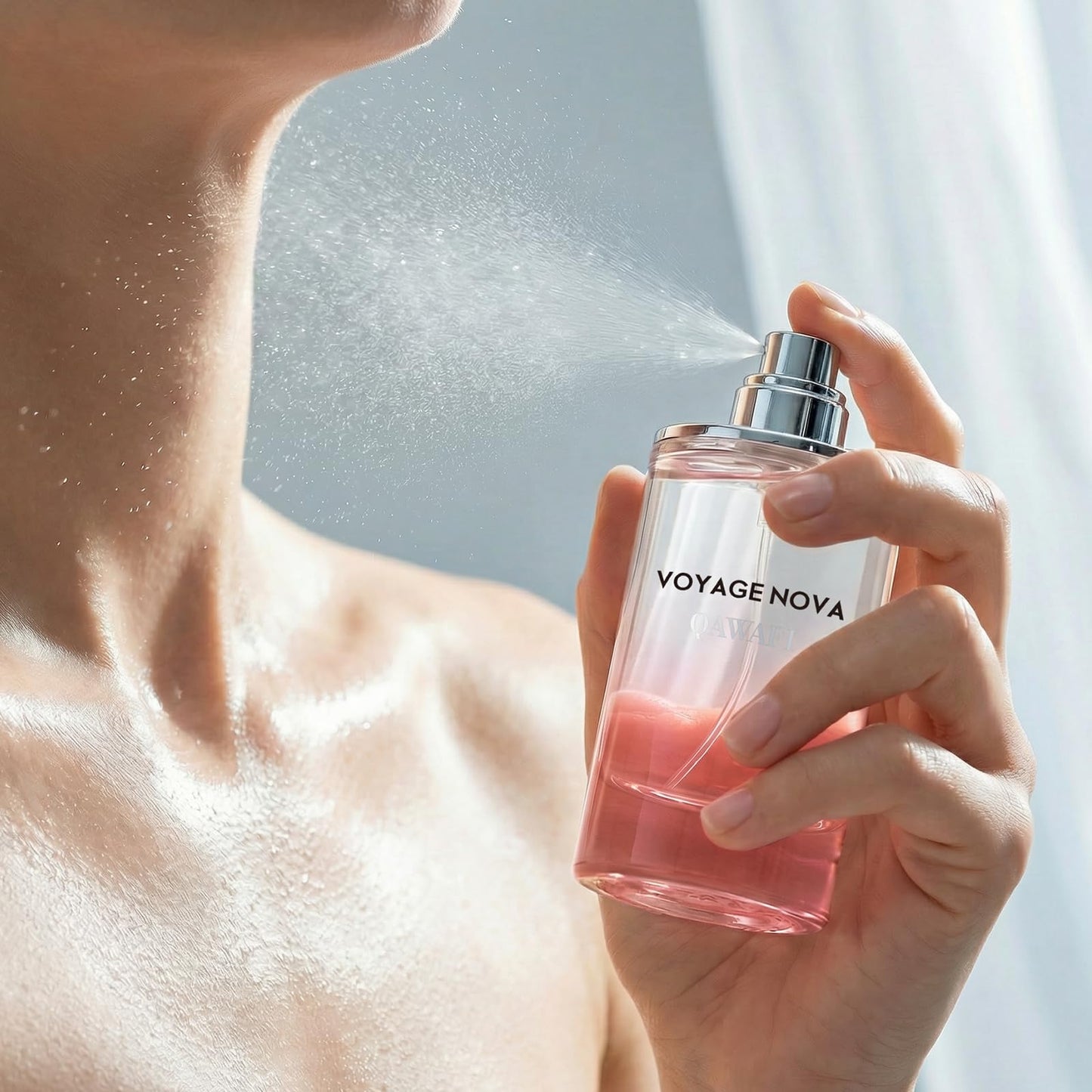 QAWAFI Voyage Nova Eau de Parfum for Women, Lychee Bergamot Ginger, Rose Peony Cocoa Blossom, Elegant Patchouli, Long Lasting Spring Fall Perfume Beauty and Personal Care QAWAFI