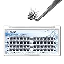 ETVITE DIY Eyelash Extension Lash Clusters Individual Lashes, 48 Clusters 3D Effect C Curl, Natural Look Reusable Soft Feather Light Volume 10mm