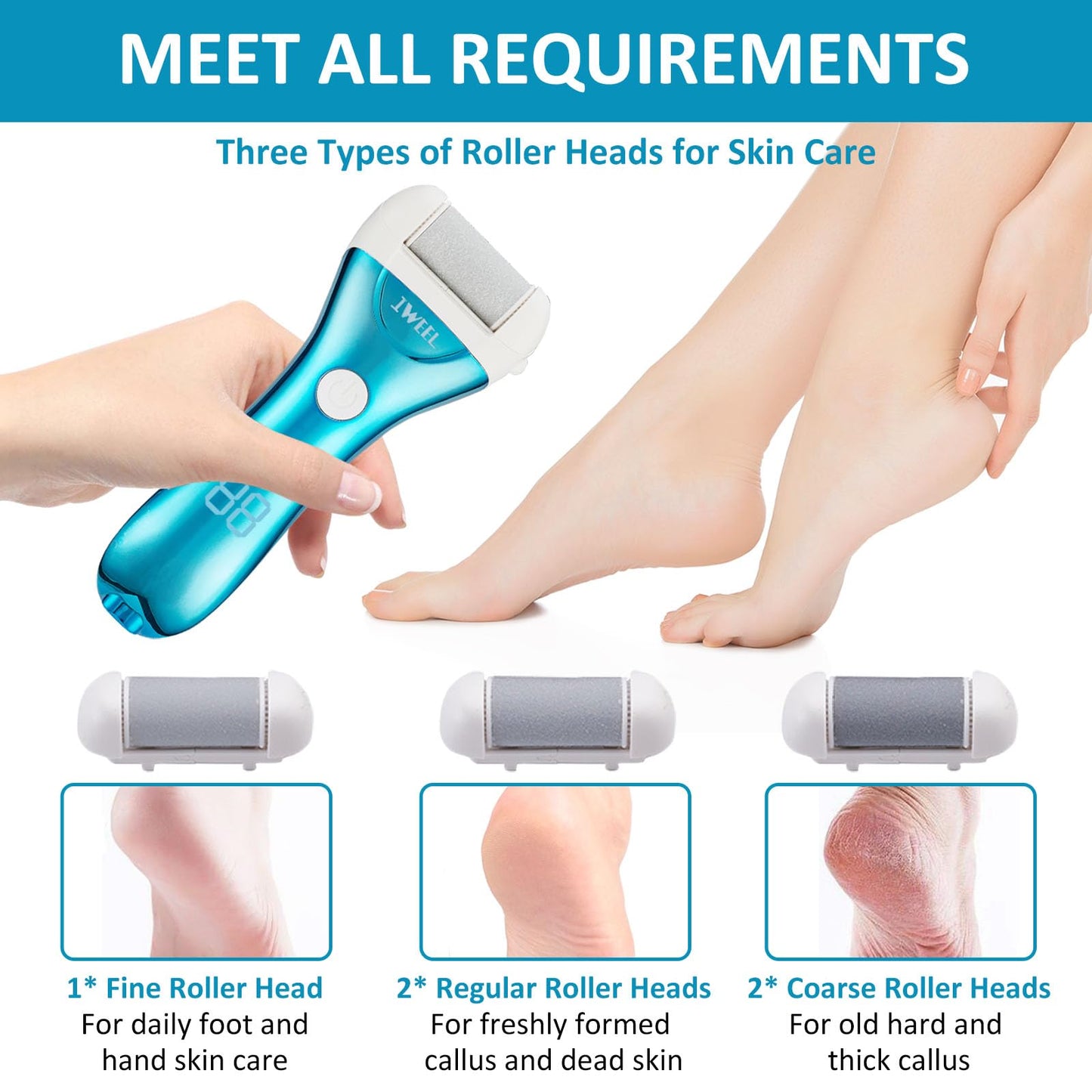 Electric Foot Callus Remover, Rechargeable Electronic Foot File Pedicure Kits, Electric Callus Remover for Feet, Foot Scrubber Dead Skin Remover