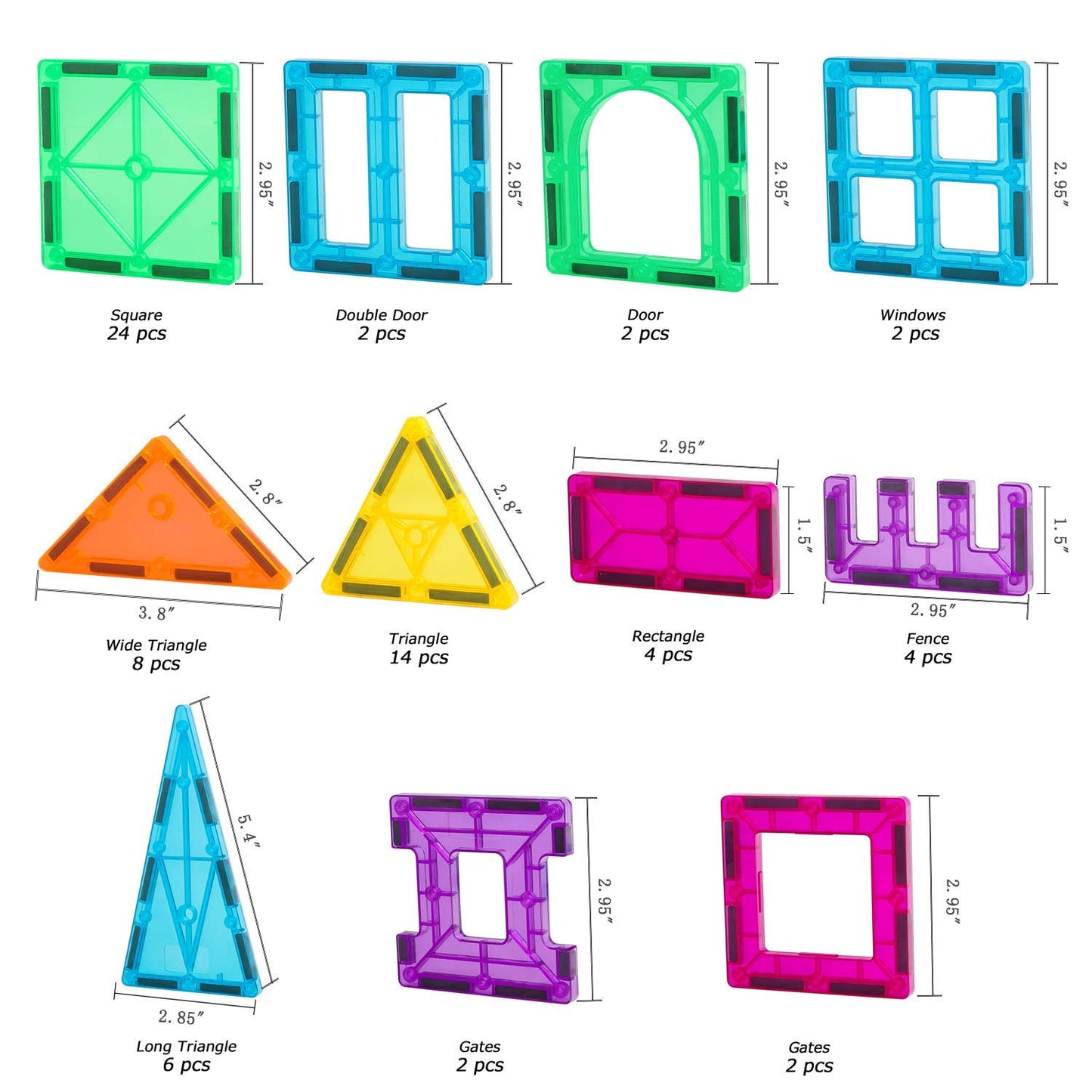 NEOFORMERS STEM Magnetic Tiles 70pcs – Montessori Building Blocks for Toddlers 3+, Educational Construction & Creative Learning Toy Set