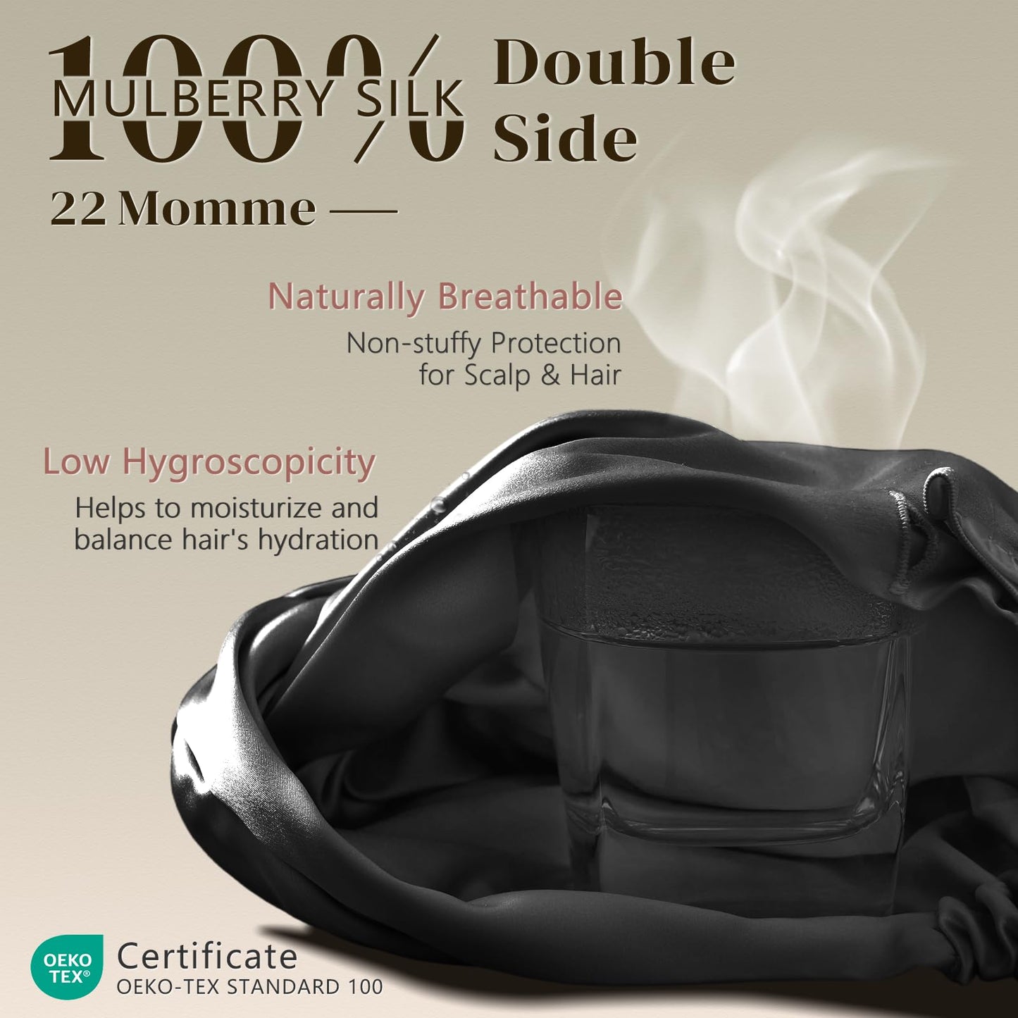 ZIMASILK 22Momme 100% Mulberry Silk Sleep Cap for Women Hair Care,Silk Bonnet (1Pc, Rose Gold) Beauty and Personal Care ZIMASILK