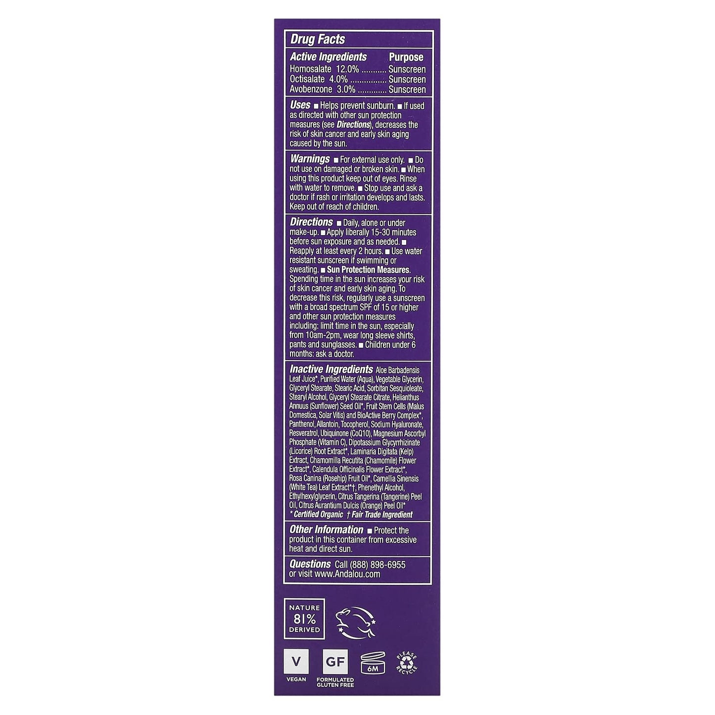 Andalou Naturals Face Lotn Ultra SHR Daily Sp