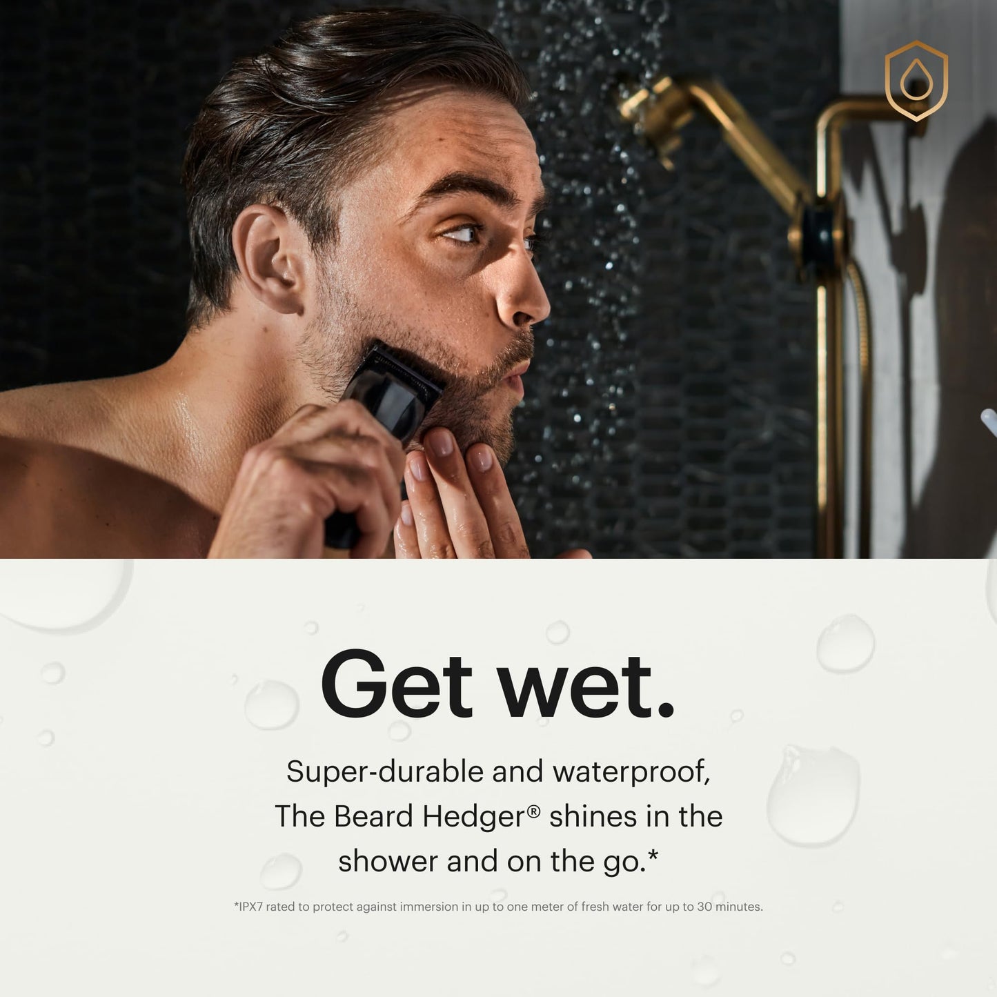 MANSCAPED® The Beard Hedger® Men's Premium Beard Trimmer, 20 Length Adjustable Blade Wheel, Stainless Steel T-Blade for Precision Facial Hair Beauty and Personal Care MANSCAPED