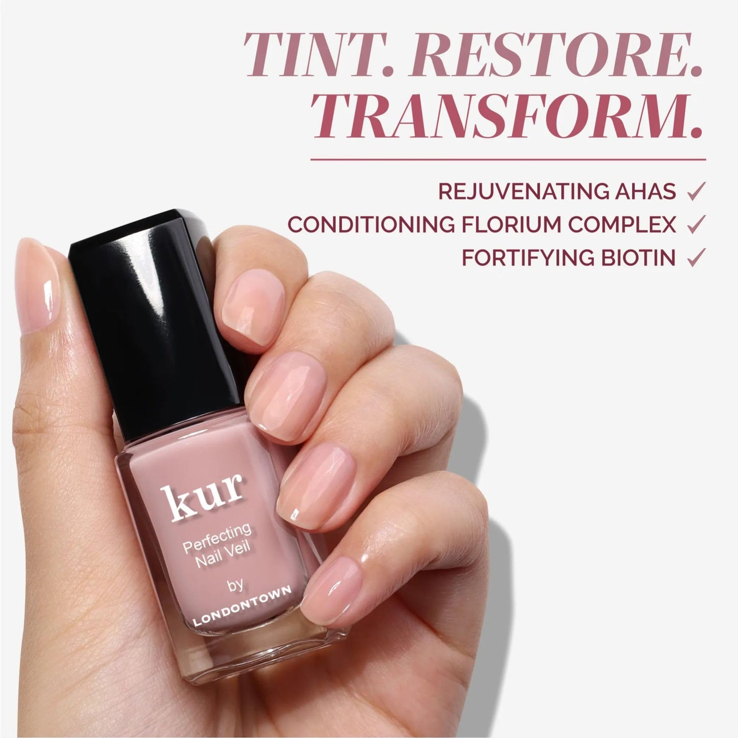 LONDONTOWN Perfecting Nail Veil, Sheer, Buildable Nail Tint Plus Nail Strengthener, Hydrates & Conditions Nails, #4 Dusty Rose Tint, 0.4 Fl Oz Beauty & Personal Care LONDONTOWN
