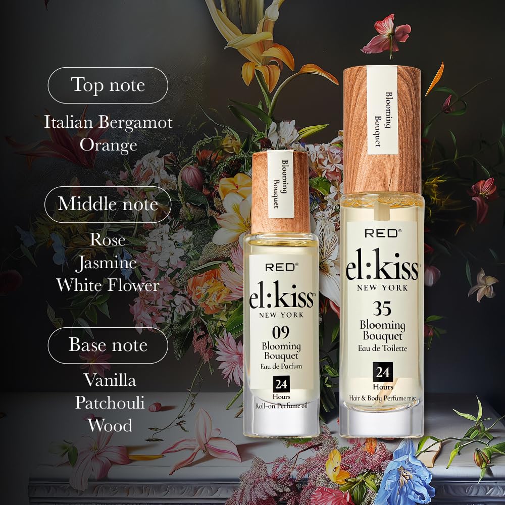 EL:KISS Hair Perfume & Body Mist, Blooming Bouquet Inspired by Miss D. Eau de Toilette 30mL (1.01 Fl Oz), Hydrating & Long-Lasting, Alcohol & Mineral Beauty & Personal Care EL:KISS